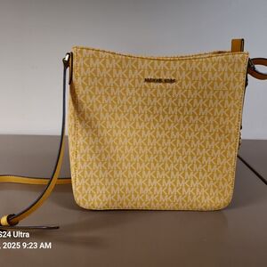 Michael Kors Yellow Crossbody Bag with Geometric Pattern